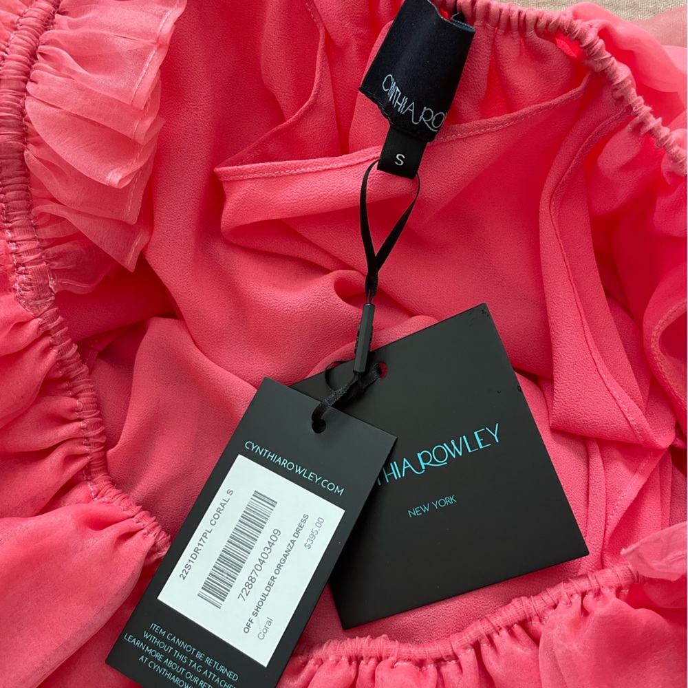 Cynthia Rowley - Flirt Organza Dress, Coral - Picture 9 of 10